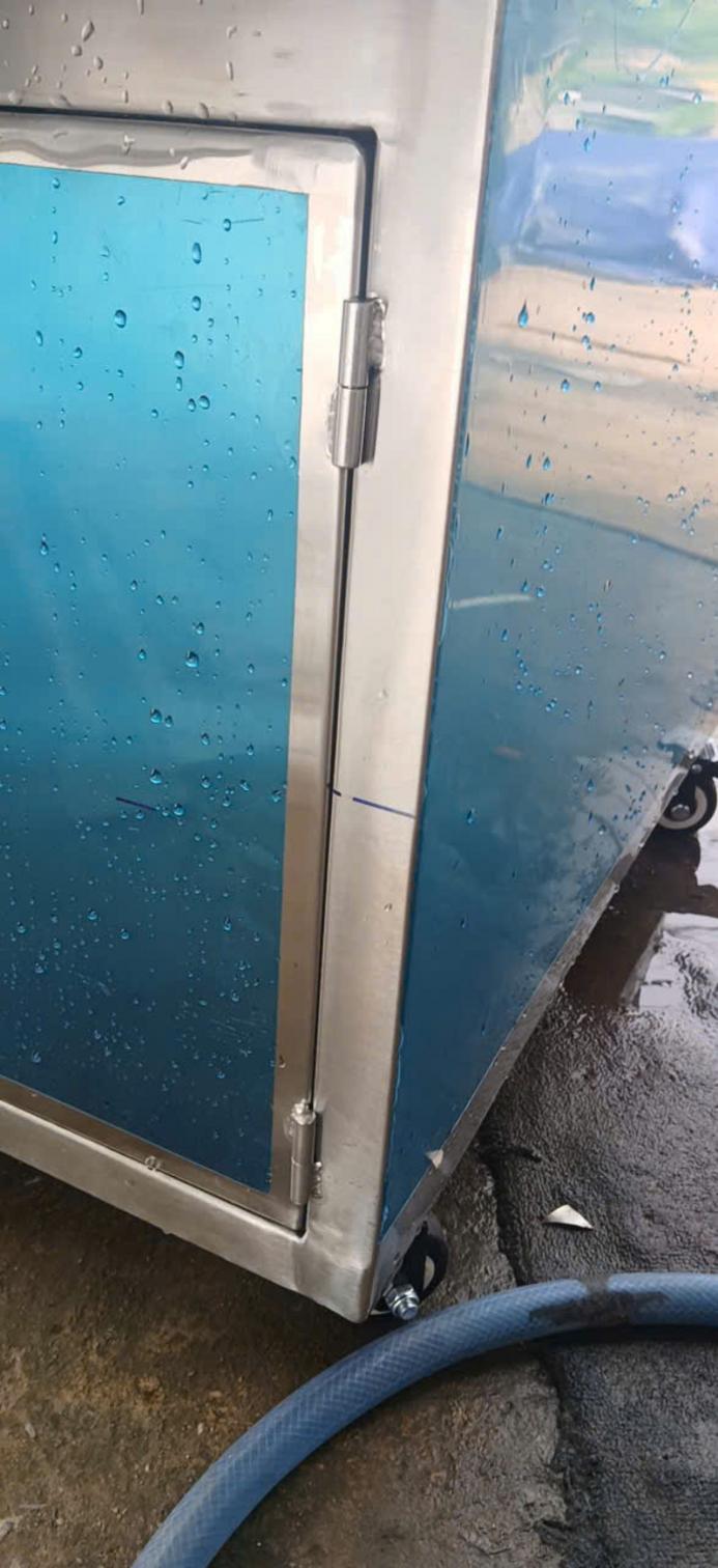 Cận cảnh tủ inox 304 2 ngăn kéo - Dự án Anh Hoài - Cơ Khí Đại Việt