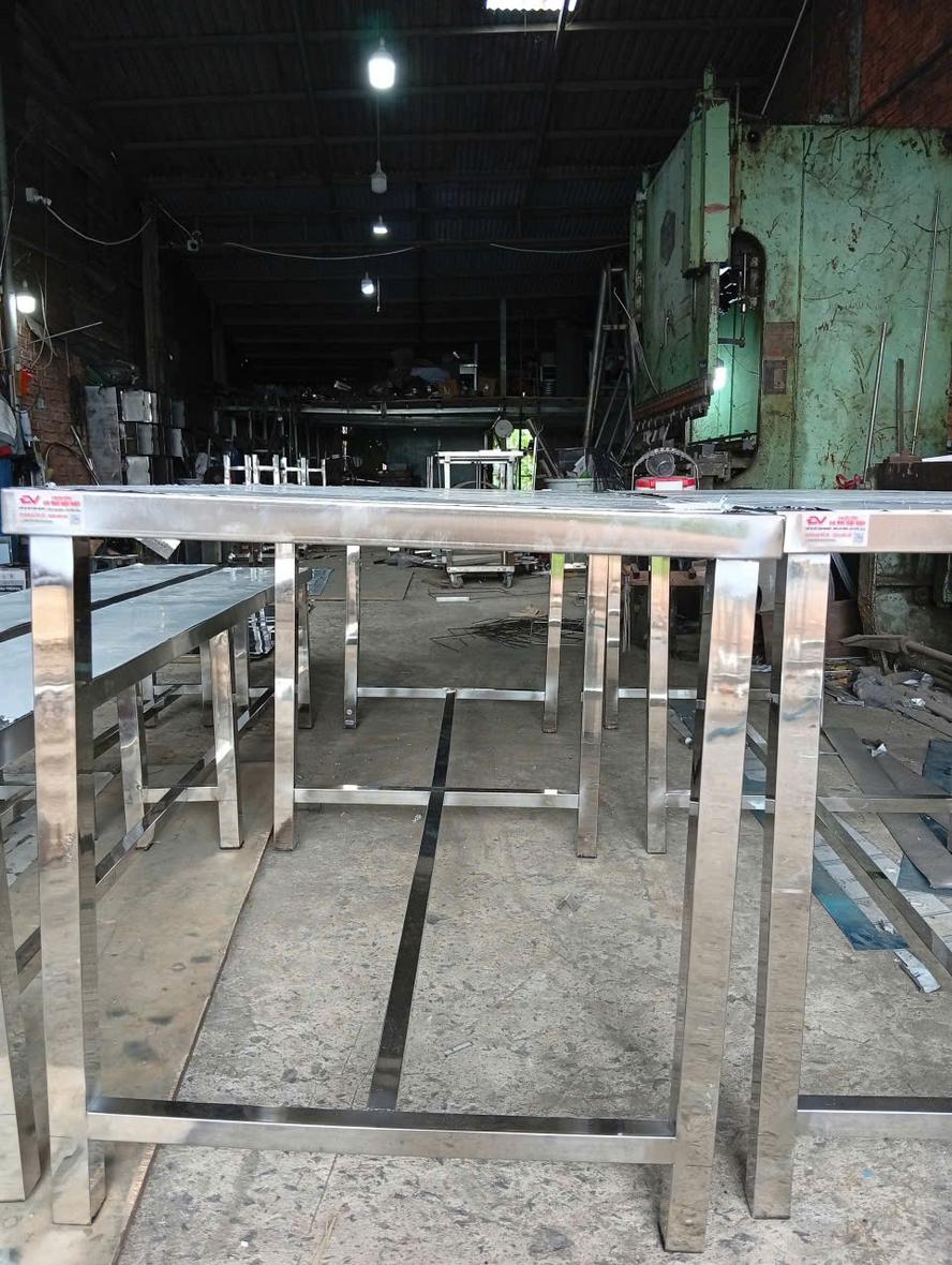 Sản phẩm bàn ghế inox 304 sau hoàn thiện - Dự án CÔNG TY TNHH INDUSTRY FASHION JUNMEI (VIỆT NAM) - Cơ Khí Đại Việt