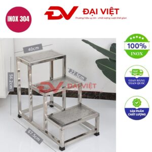 bậc tam cấp inox 3 bậc 40x67x56cm