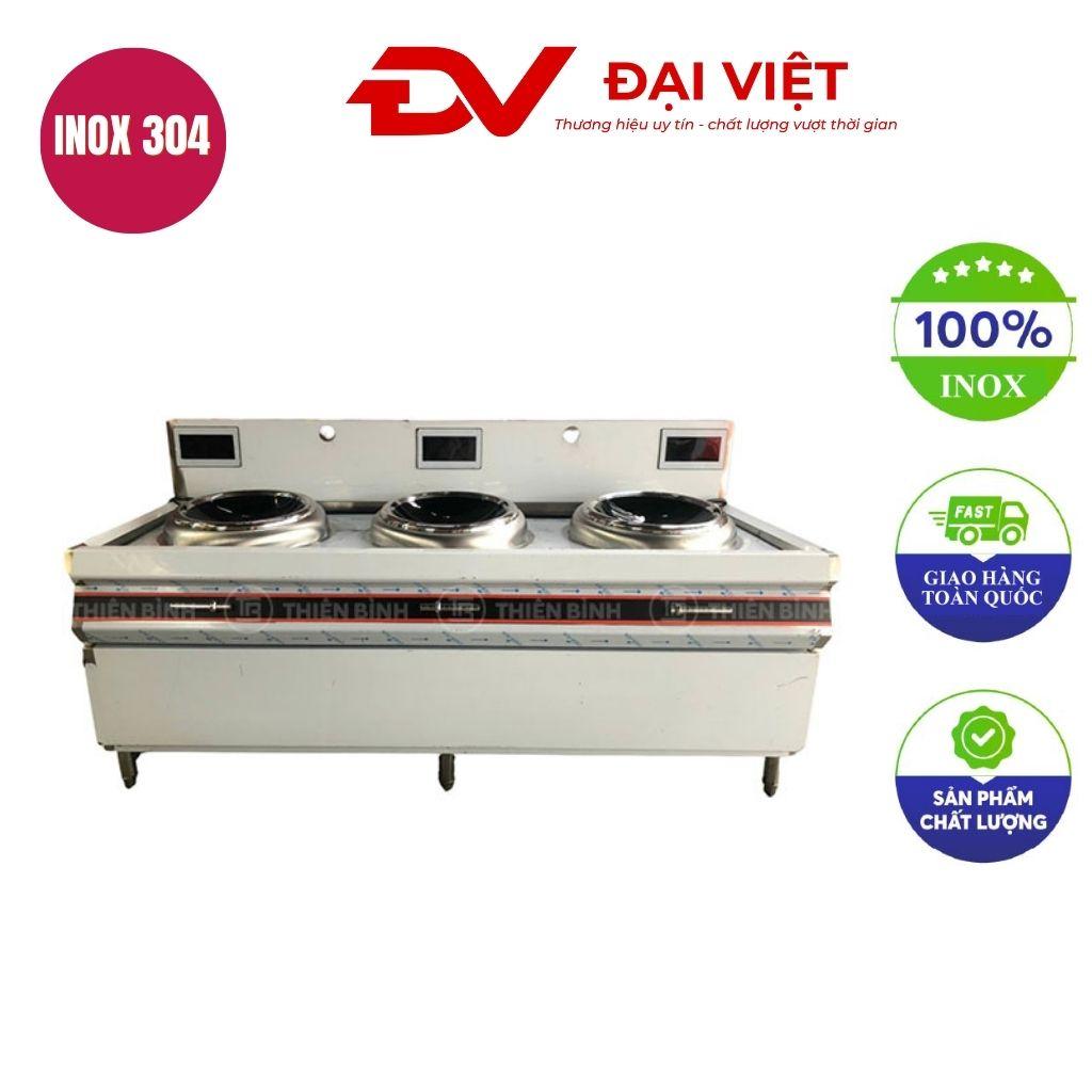 Bếp từ công nghiệp 3 họng 15kw mặt lõm không bầu nước 2000x800x800mm