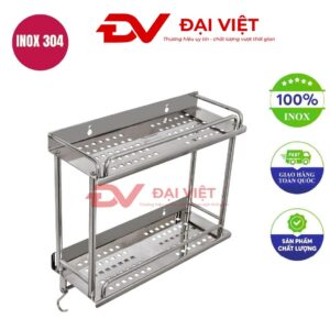 kệ gia vị 2 tầng chân ống 15x15x30cm