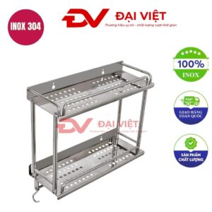 kệ gia vị 2 tầng chân ống 15x15x50cm