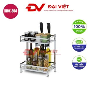 kệ gia vị 2 tầng chân vuông 15x20x50cm