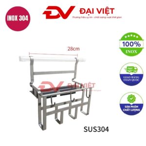 kệ inox 1 tầng treo tường 28cm
