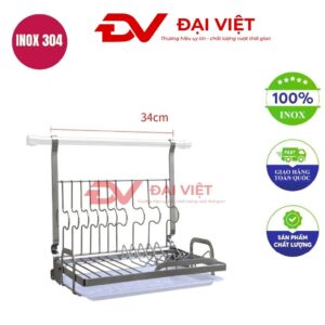kệ inox 1 tầng treo tường 34cm
