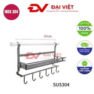 kệ inox 1 tầng treo tường 37cm