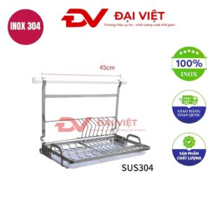 kệ inox 1 tầng treo tường 45cm