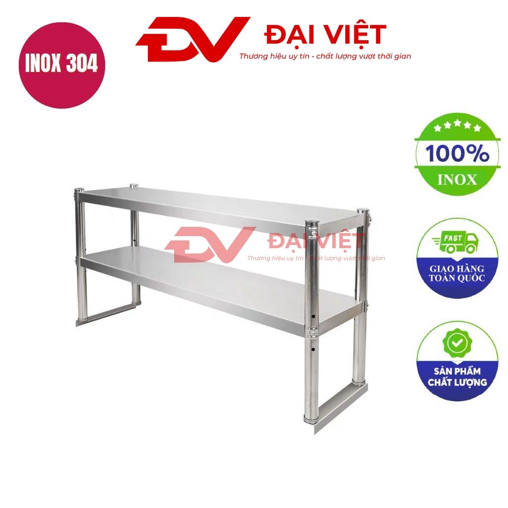 kệ inox 2 tầng mặt phẳng 1200x260x630mm