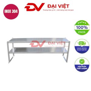 kệ inox 2 tầng mặt phẳng 600x260x630mm
