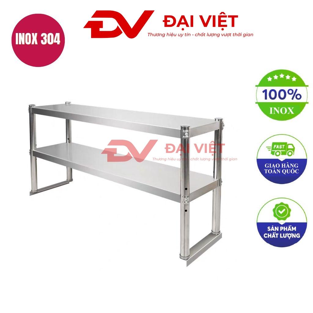 kệ inox 2 tầng mặt phẳng 600x260x830mm