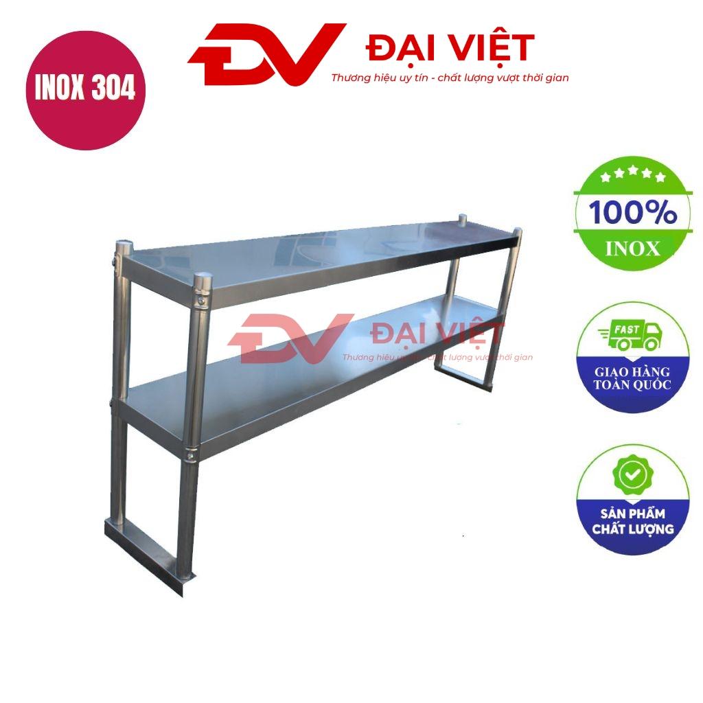 kệ inox 2 tầng mặt phẳng 600x300x630mm