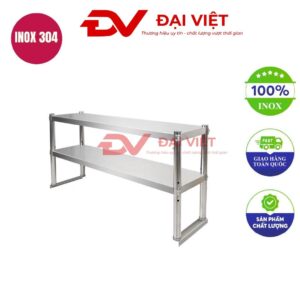 kệ inox 2 tầng mặt phẳng 700x260x630mm