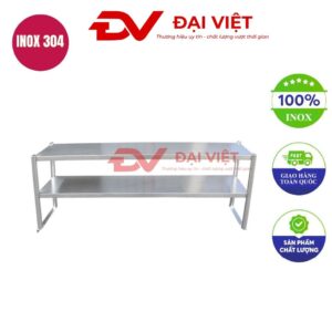 kệ inox 2 tầng mặt phẳng 700x260x830mm