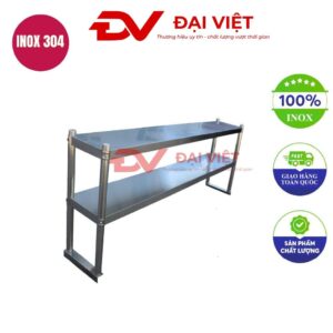 kệ inox 2 tầng mặt phẳng 800x260x630mm