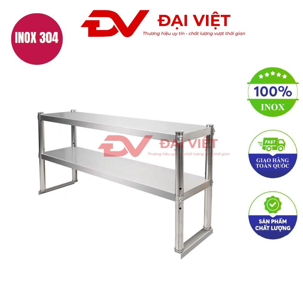 kệ inox 2 tầng mặt phẳng 900x260x630mm
