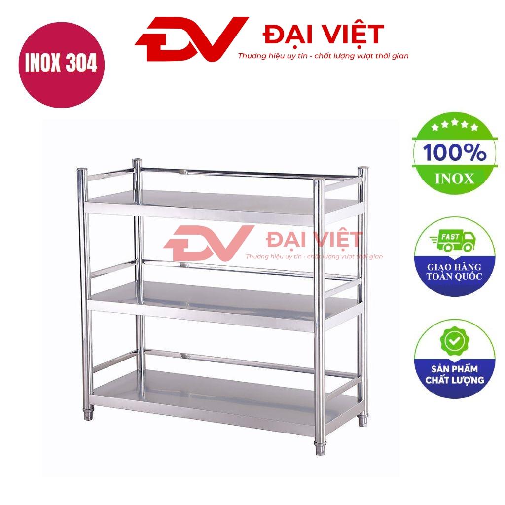 kệ inox 3 tầng mặt phẳng 1000x360x830mm