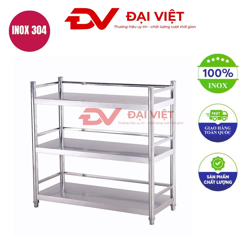 kệ inox 3 tầng mặt phẳng 1200x360x830mm