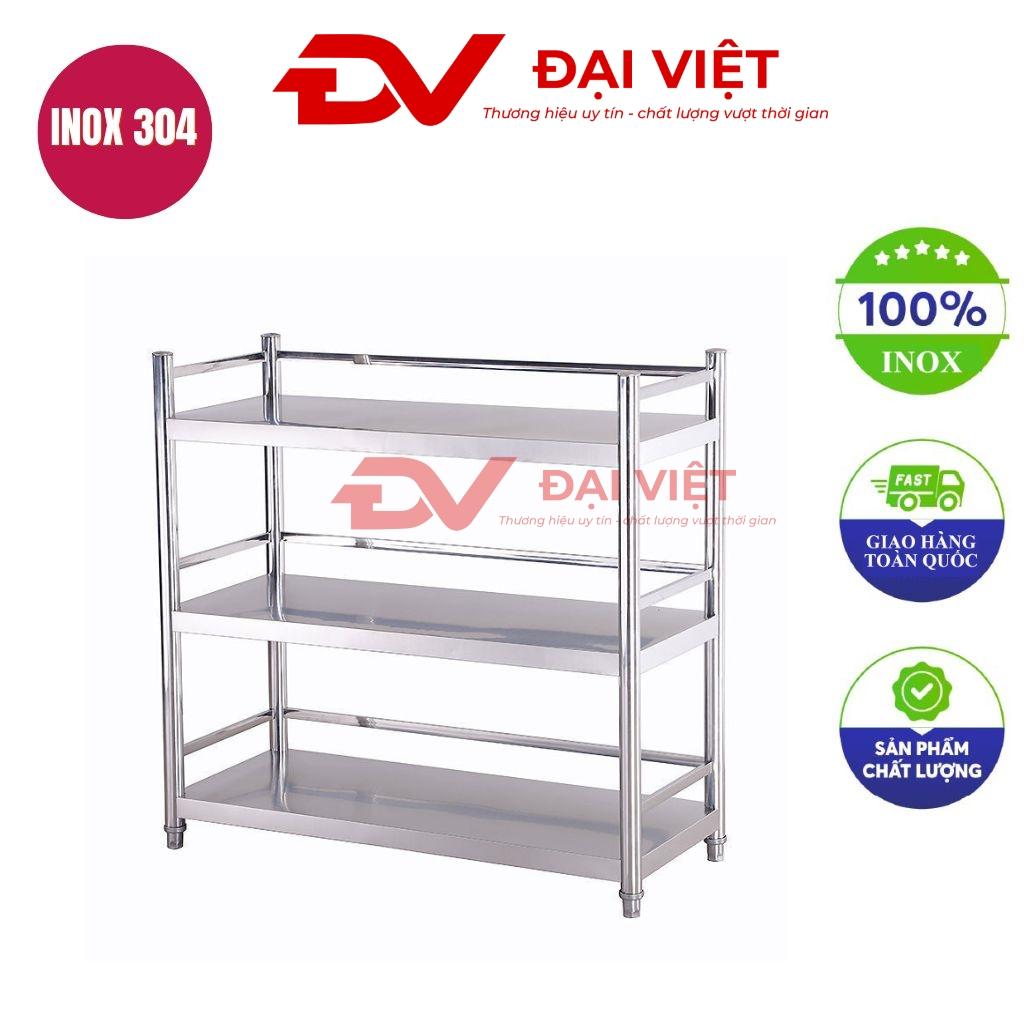 kệ inox 3 tầng mặt phẳng 800x360x1230mm