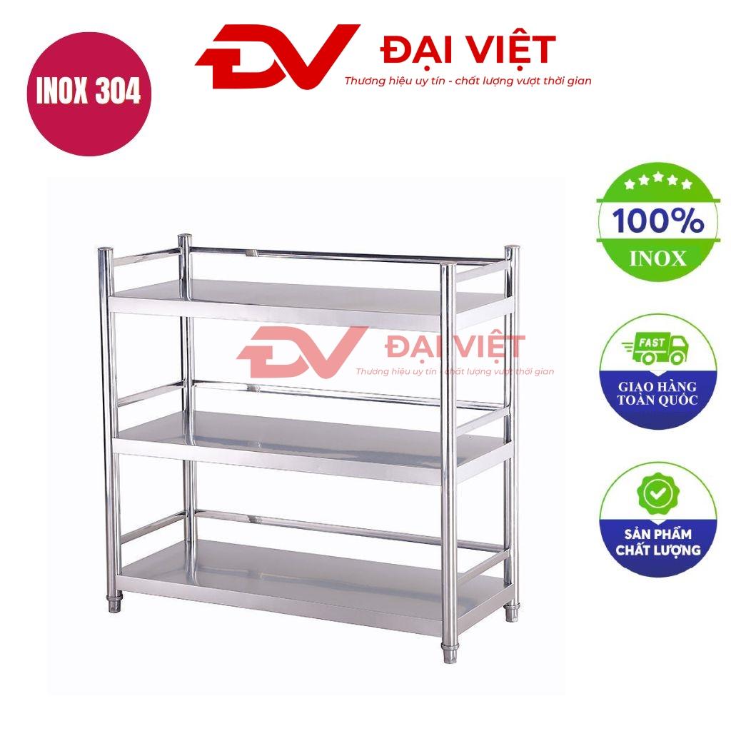 kệ inox 3 tầng mặt phẳng 800x360x830mm