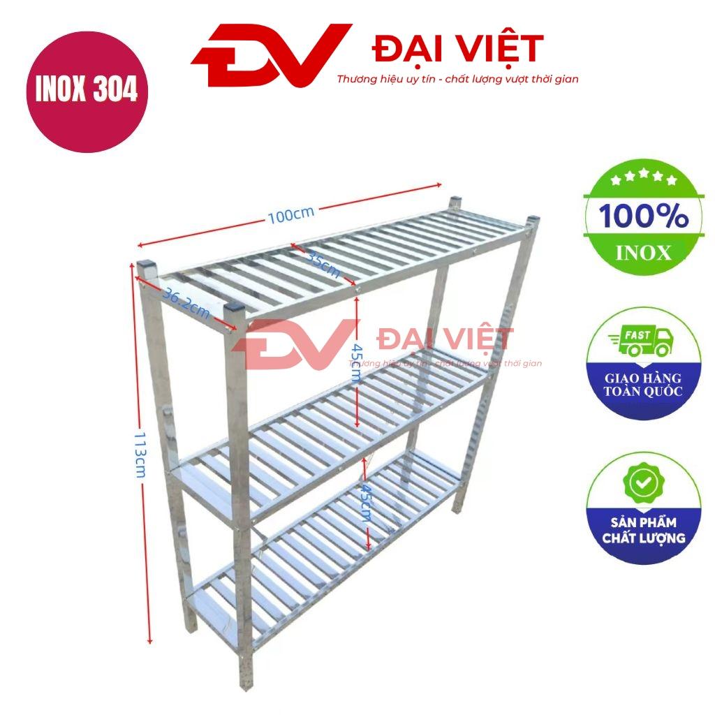 kệ inox 3 tầng thanh nan 1000x360x1130mm