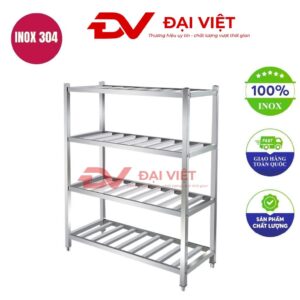 kệ inox 4 tầng nan 1000x500x1500mm