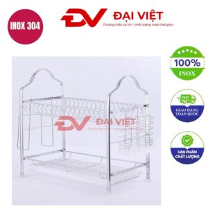 kệ ống inox 2 tầng 40x25x39cm