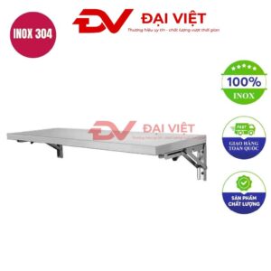 kệ phẳng inox 1 tầng treo tường gấp gọn 1000x400mm