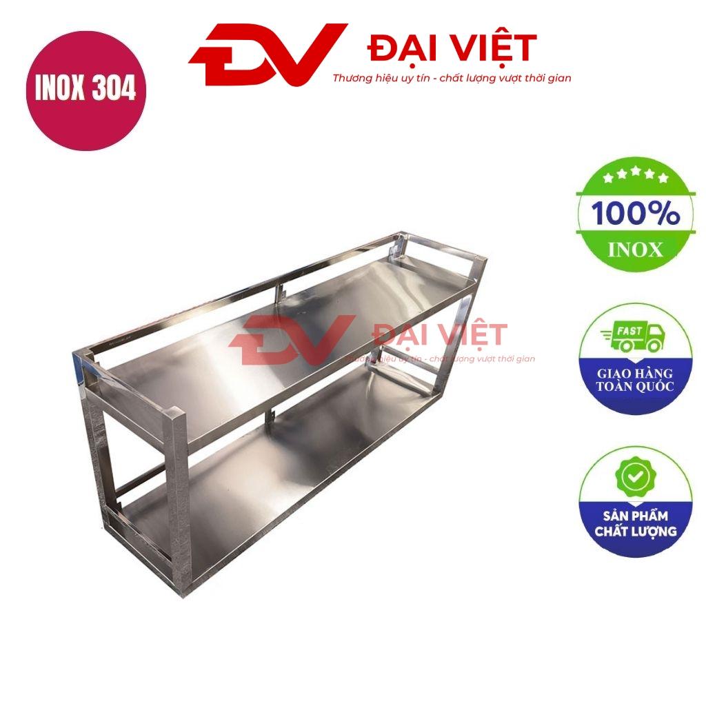 kệ phẳng inox 2 tầng treo tường 1200x300x400mm