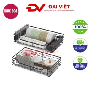 Kệ úp chén inox âm tủ 640x430x140mm