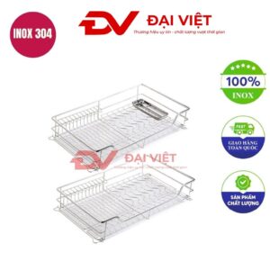 kệ úp chén inox âm tủ 740x430x140mm