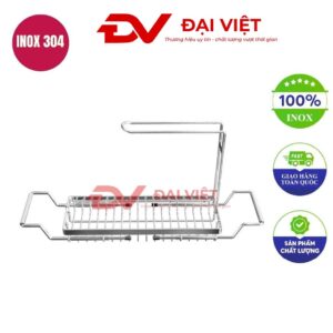 kệ úp chén inox trên bồn rửa 1 tầng 30x52x107cm