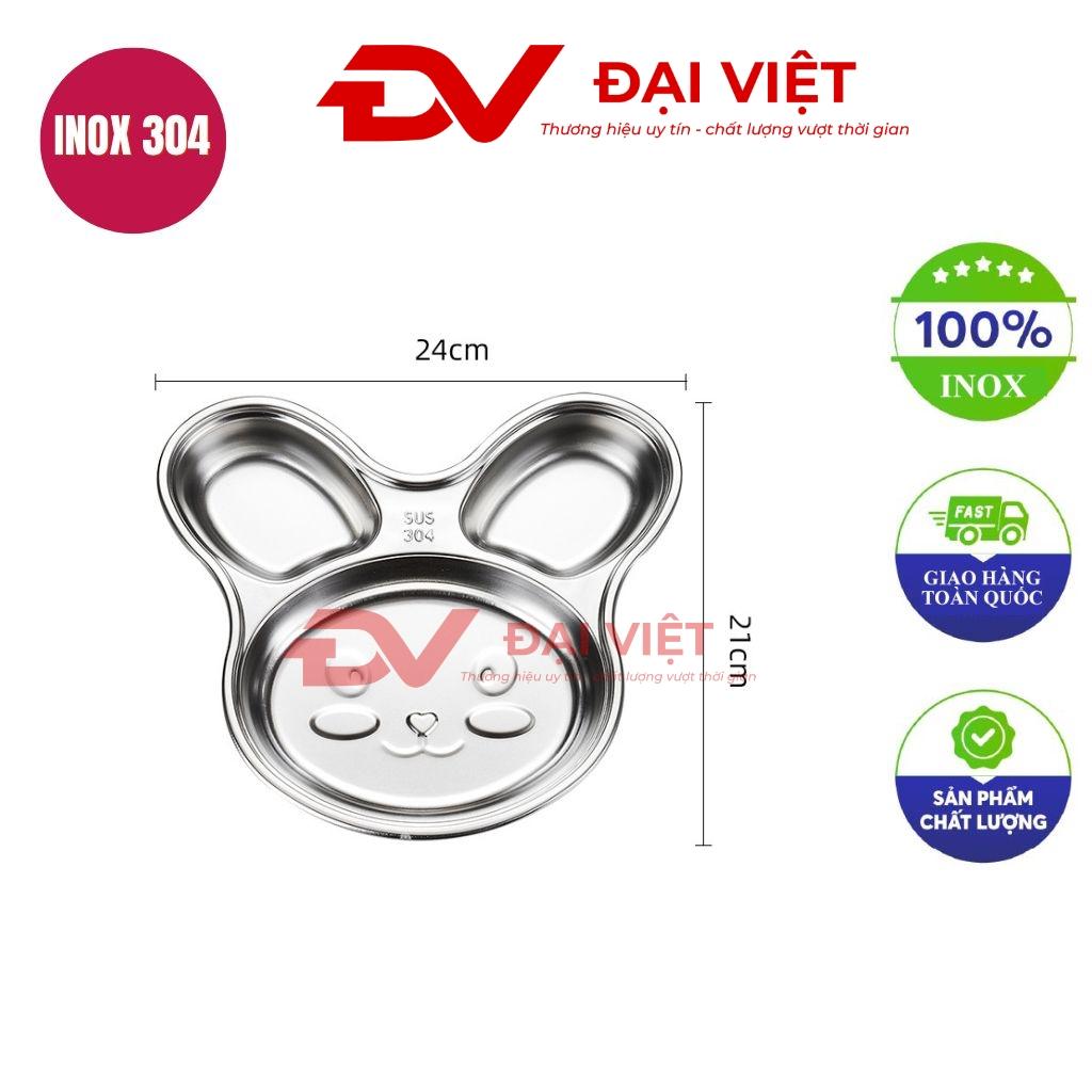 khay đựng cơm inox 3 ngăn 24x21x3.5cm