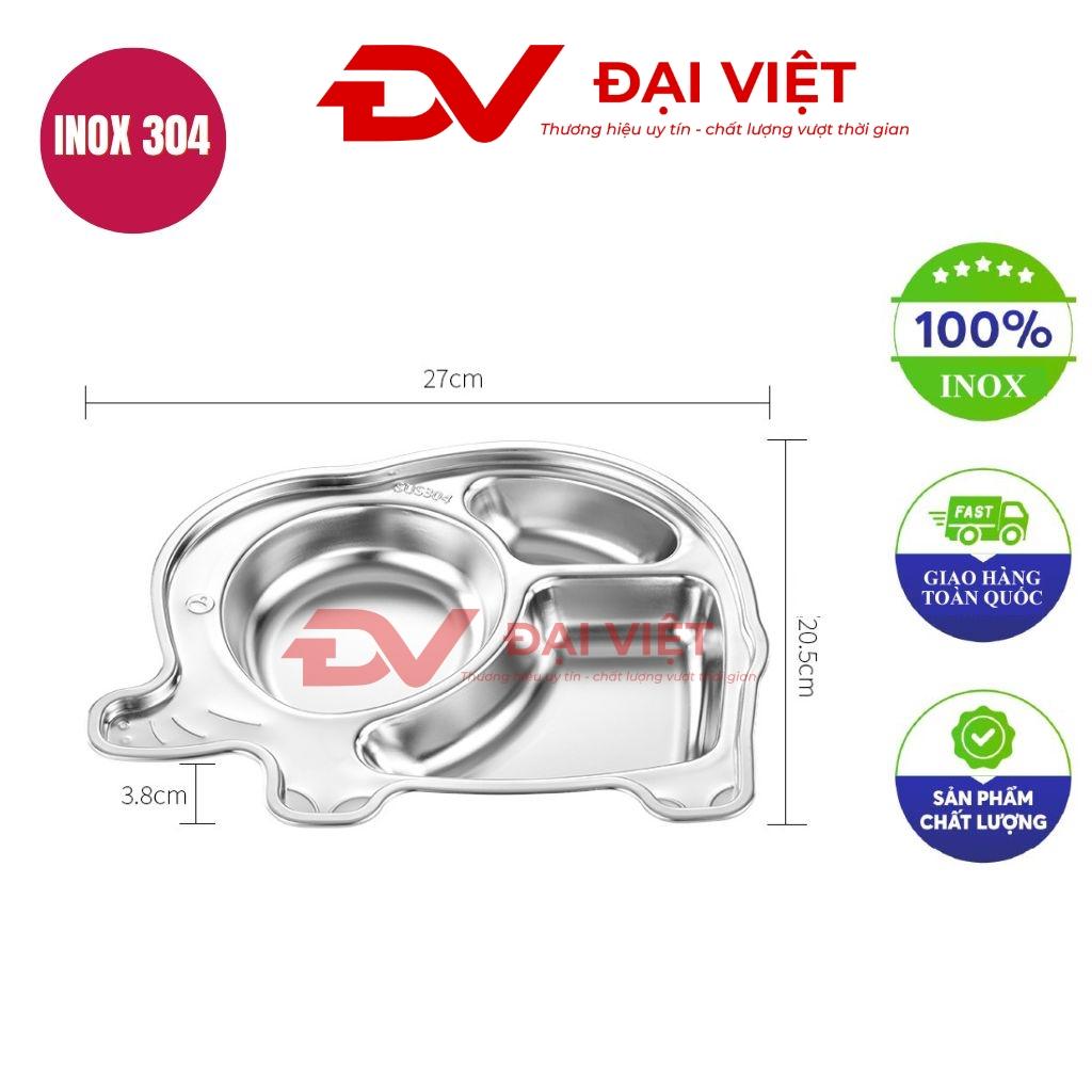 khay đựng cơm inox 3 ngăn 27x20.5x3.8cm