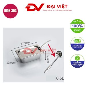 khay đựng gia vị inox 17.3x10.9x6.5cm