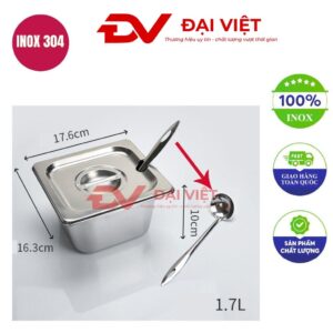 khay đựng gia vị inox 17.6x16.3x10cm