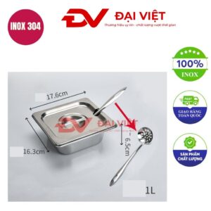 khay đựng gia vị inox 17.6x16.3x6.5cm