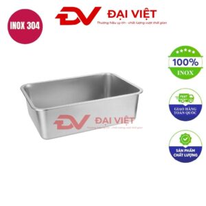 khay inox chữ nhật 25x20x6cm