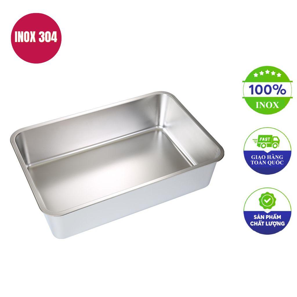Khay inox chữ nhật 27x20x7cm