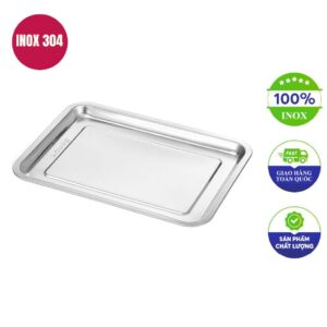 Khay inox chữ nhật 30x45×2cm
