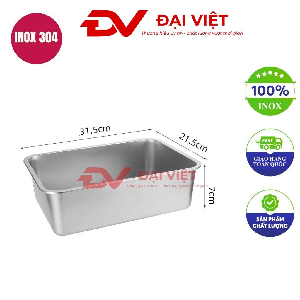 khay inox chữ nhật 31.5x21.5x7cm