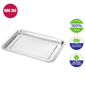 Khay inox chữ nhật 32x22x2.5cm