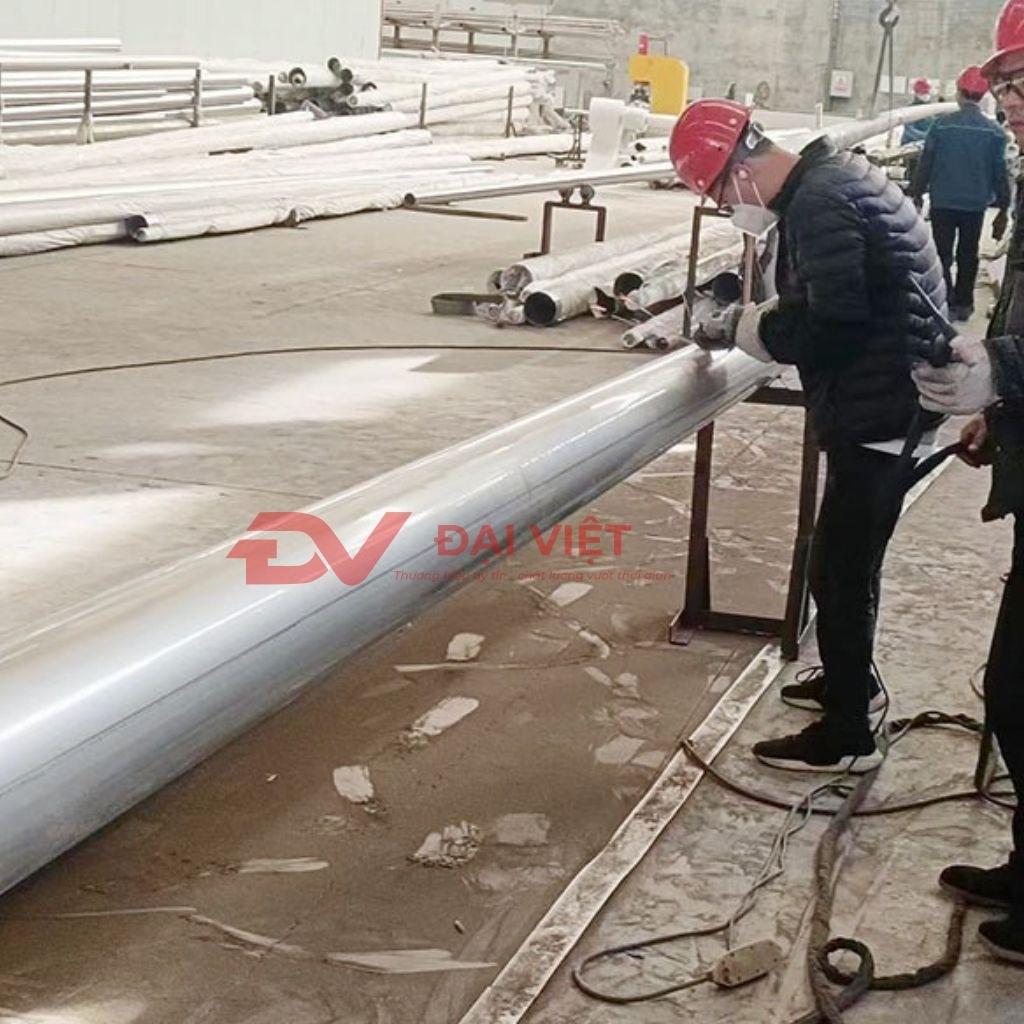 Bản vẽ thiết kế 10 phân đoạn ống côn cột cờ inox cao 52m