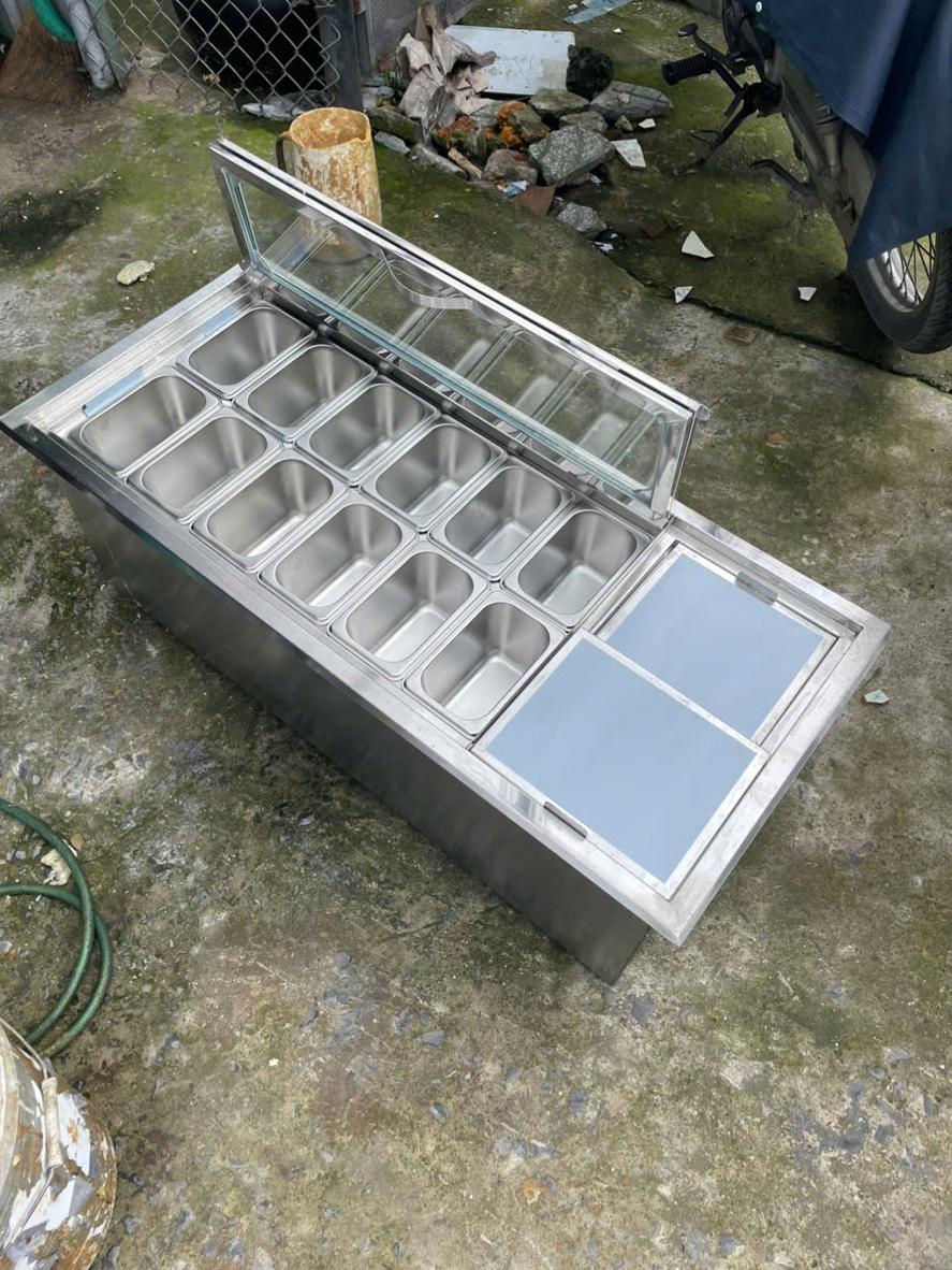 Cấu tạo thùng đá inox 304 với lớp cách nhiệt foam và van xả nước đáy