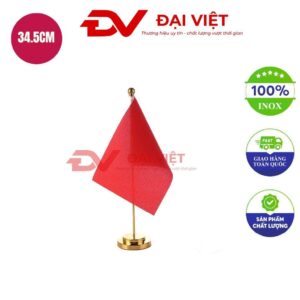 Cột cờ để bàn mạ vàng 9x34.5cm