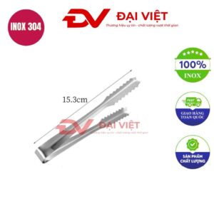kẹp gắp đá inox 15.3cm