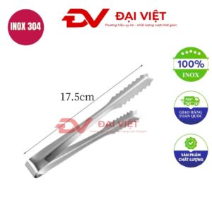 kẹp gắp đá inox 17.5cm