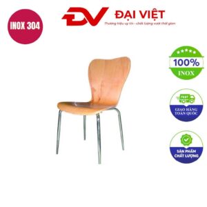 Ghế cafe chân inox lưng gỗ DV01