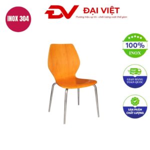 Ghế cafe chân inox lưng gỗ DV02