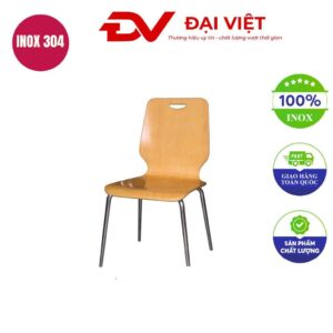 Ghế cafe chân inox lưng gỗ DV05