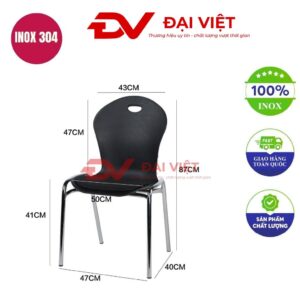 ghế cafe chân inox uốn cong GC06